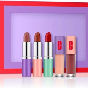 Clinique 5 Piece Lip Gift Set “Plenty Of Pop” NEW